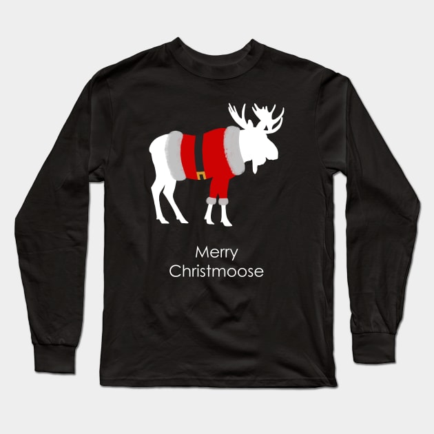 Merry Christmoose Long Sleeve T-Shirt by GeoCreate